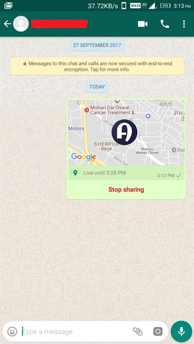 Share Live Location Using Whats App